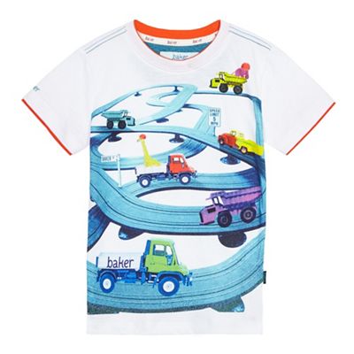 Boys' multi-coloured truck scene print t-shirt